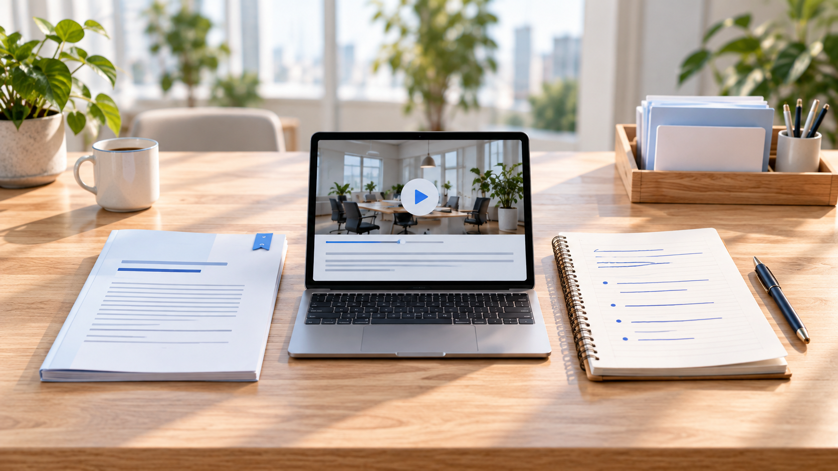 Documenten en notities als verschillende kennisbronnen op een werktafel